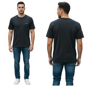 Columbia XL Gray Striped Performance Tee • Stretch Active Shirt Casual Sporty